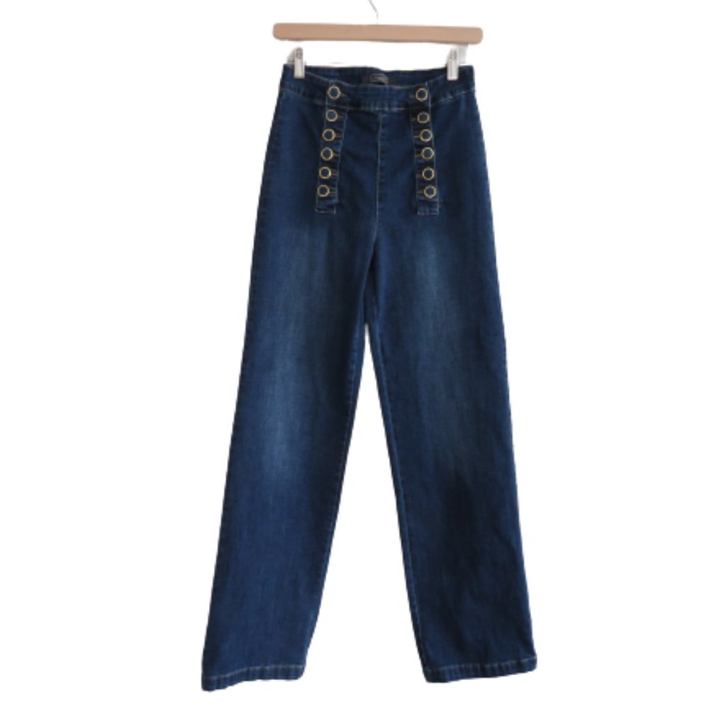NOEMI & B MILANO Button Front Wide Leg Palazzo Jeans - Size M / 26 Inch Waist